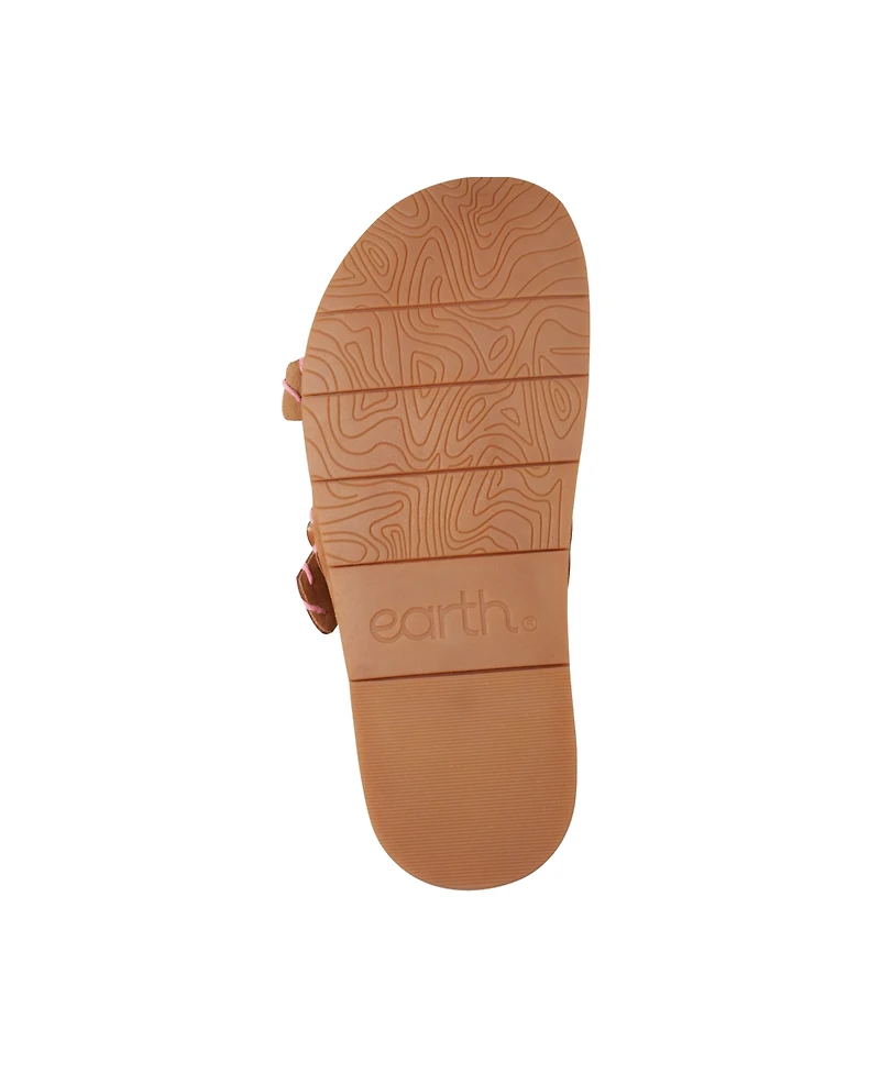 Earth Women's Fausto Stitched Double Band Slip-On Sandals