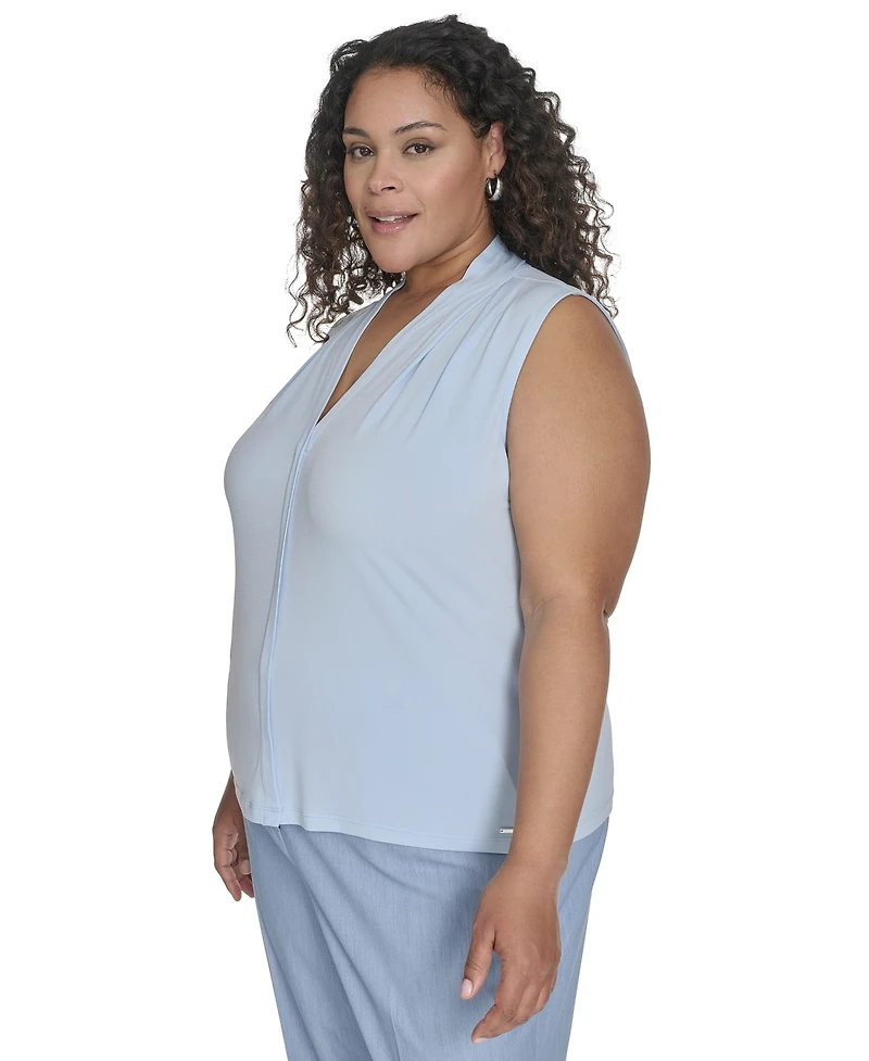Calvin Klein Plus Sleeveless V-Neck Top