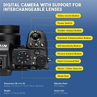 Nikon Z50II Mirrorless Camera, Bundle with 128GB Memory Card, En-EL25 Battery and Shoulder Bag
