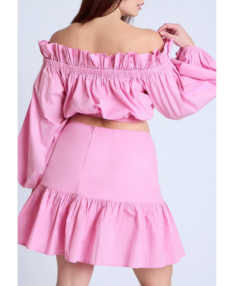 Eloquii Women's Bubble Sleeve Crop Top