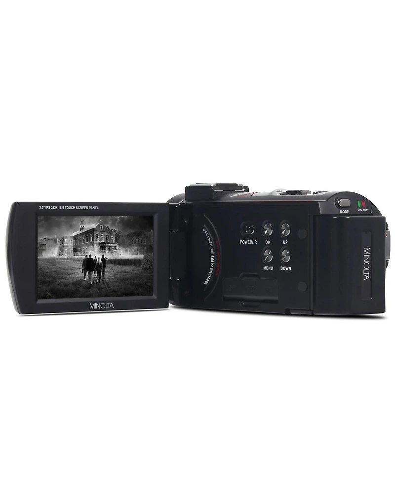 Minolta MN4K25NV 4K Ultra Hd 30MP 3" Touchscreen Camcorder with Night Vision, Black