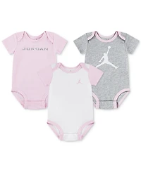 Jordan Baby Girl or Boy Mj Brooklyn Essentials Bodysuits, 3 Pack