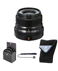 Fujifilm Xf 23mm f/2 R Wr Lens, Black, Bundle with 43mm Digital Essentials Filter Kit and 15x15" Lens Wrap