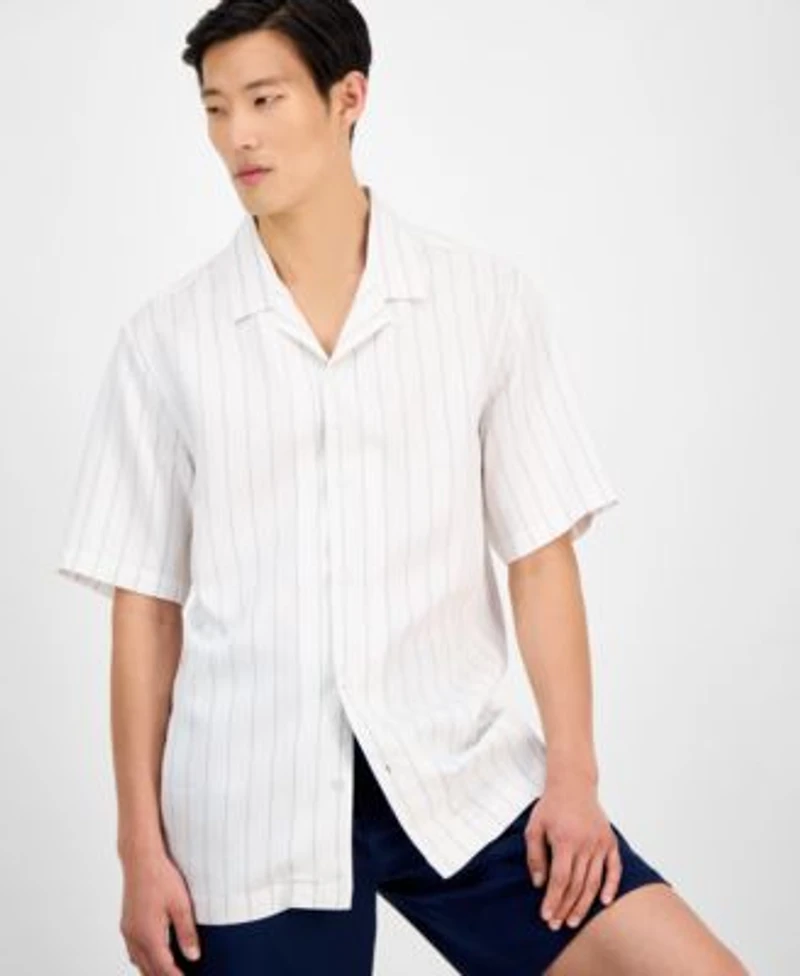Alfani Mens Stripe Shirt Bermuda Shorts Exclusively At Macys