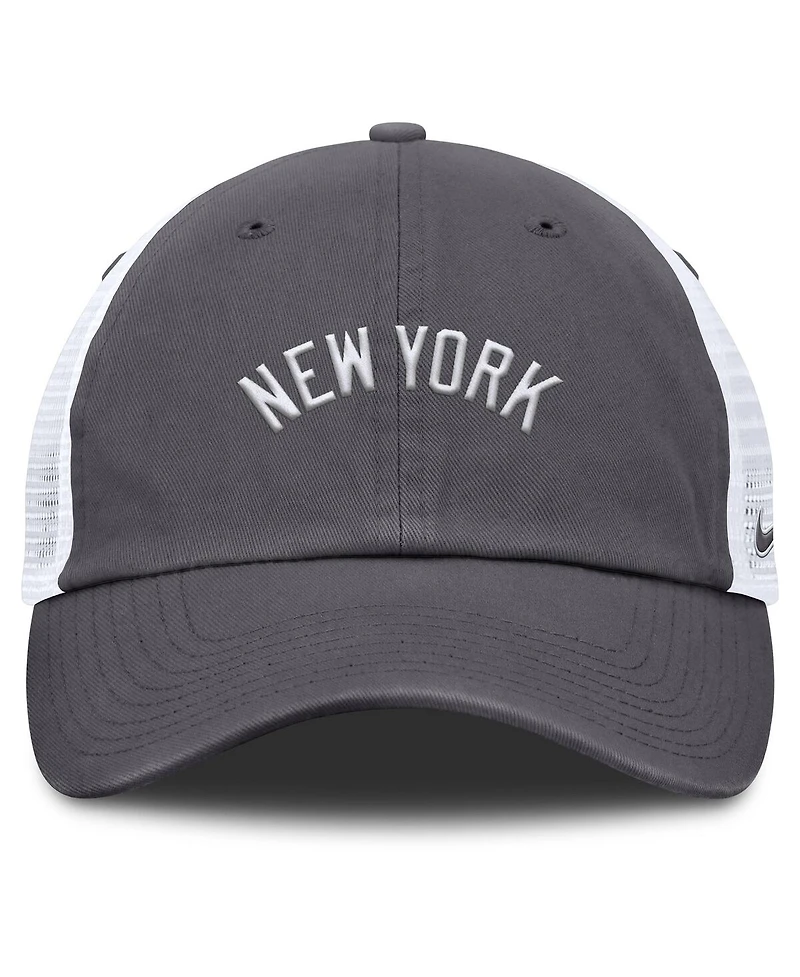 Nike Men's Gray New York Yankees Wordmark Club Adjustable Trucker Hat