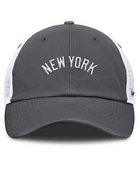 Nike Men's Gray New York Yankees Wordmark Club Adjustable Trucker Hat