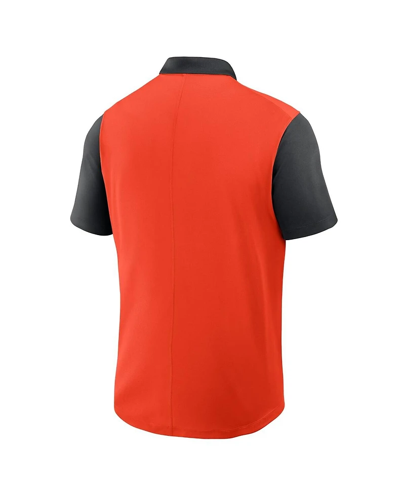 Nike Men's Orange/Black San Francisco Giants Cooperstown Collection Color-Block Victory Performance Polo Shirt