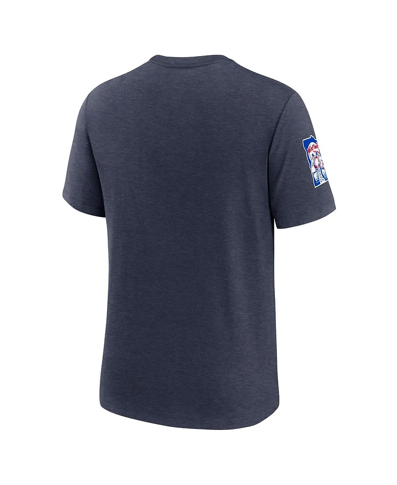 Nike Men's Heather Navy Minnesota Twins Cooperstown Collection Eras Tri-Blend T-Shirt