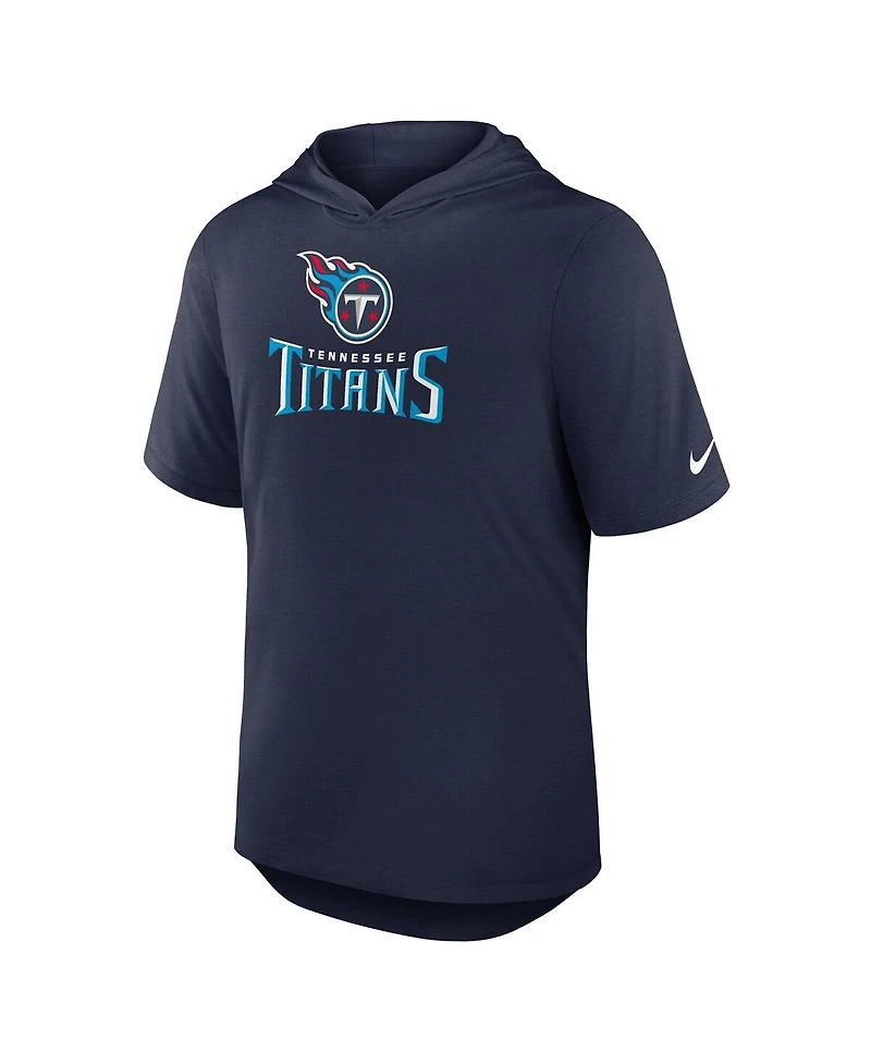 Nike Men's Navy Tennessee Titans Lockup Tri-Blend Hoodie T-Shirt