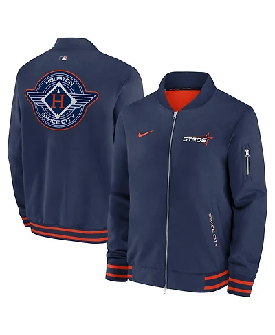 Nike Men's Navy Houston Astros 2025 City Connect Authentic Collection Full-Zip Bomber Jacket