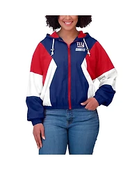 Wear By Erin Andrews Women's Royal New York Giants Color Block Full-Zip Windbreaker Jacket