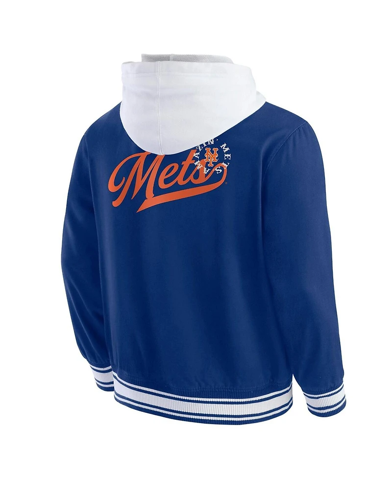 Fanatics Men's Royal New York Mets Full-Snap Hooded Jacket