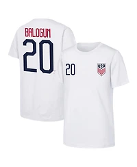 Outerstuff Big Boys and Girls Folarin Balogun White Usmnt Name Number T-Shirt