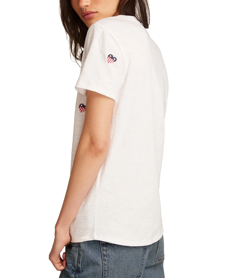 Lucky Brand Women's Cotton Embroidered Crewneck Tee