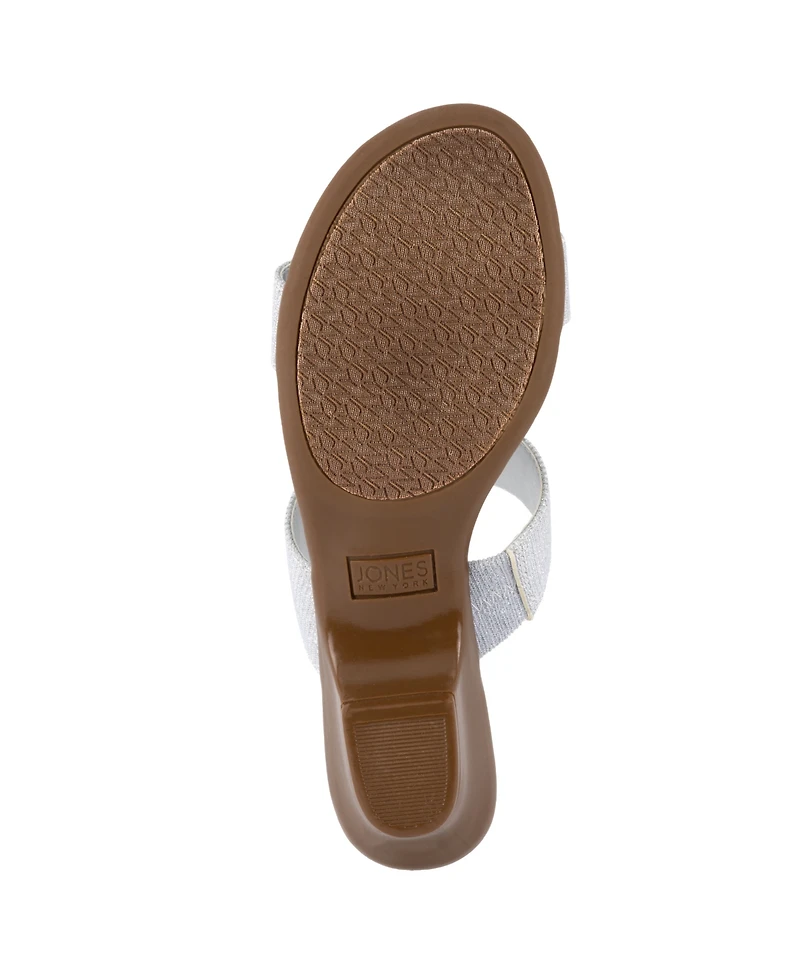 Jones New York Women's Eanna Ornamented Double Band Dress Sandals