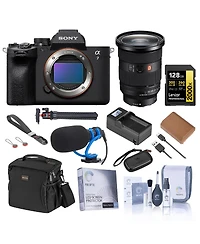 Sony Alpha a7 Iv Mirrorless Camera with Fe 24-70mm f/2.8 Gm Ii Lens, Bundle with 128GB Memory Card, Shoulder Bag, Np-FZ100 Battery, Charger Plate, Cha