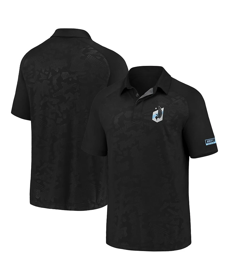 Fanatics Men's Black Minnesota United Fc Iconic Defender Polo Shirt