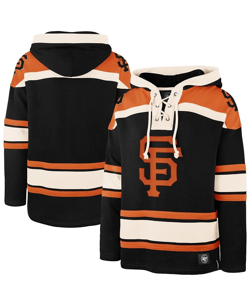 '47 Brand Men's Black San Francisco Giants Superior Lacer Pullover Hoodie