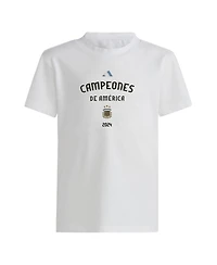 Adidas Big Boys and Girls White Argentina National Team 2024 Copa America s T-Shirt