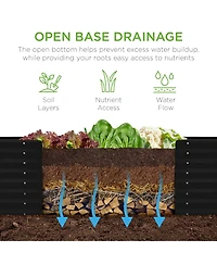 Best Choice Products 8x2x2ft Raised Metal Outdoor Garden Bed, Planter Box for Flowers, Vegetables