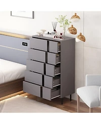 Bedside Table/ with 5 Drawers, Side Table with Adjustable Feet, End Table, Bedroom Chest
