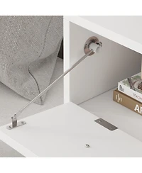 Bedside Table with Glass Door, Side Table with Rotatable Head, End table for Bedrooms, Children