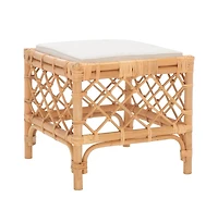 Larroux Rattan Ottoman W/ Cush