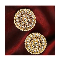 Sohi Women's Gold-Plated Stone Stud Earrings