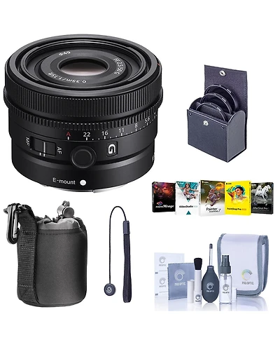 Sony Fe 50mm f/2.5 G Lens for Sony E, Bundle with 49mm Filter Kit, Cleaning Kit, Lens Case, Lens Cap Tether, Pc Software Kit
