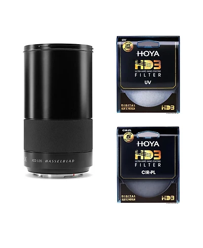 Hasselblad 135mm f/2.8 Xcd Lens with 1.7x Converter for X1D, Bundle with Hoya 77mm HD3 Uv+Cpl Filter