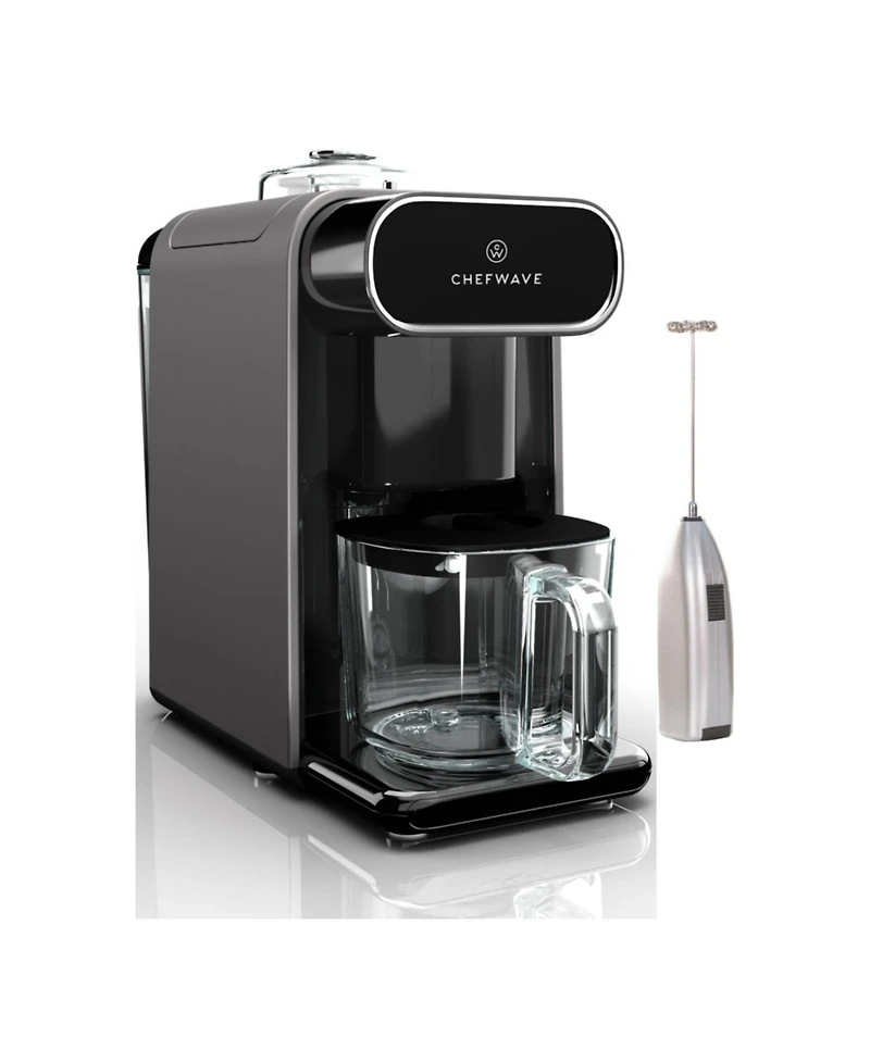ChefWave Milkmade Non-Dairy Milk Maker (Black/Silver) with Handheld Milk Frother