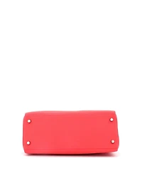 Pre-Owned Hermes Kelly 28 Handbag Red Clemence with Palladium Hardware
