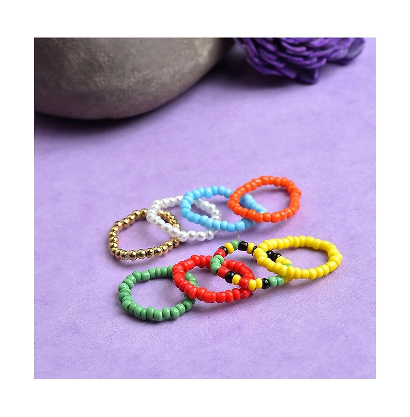 Sohi Women's Beaded Multi-Layer Ring