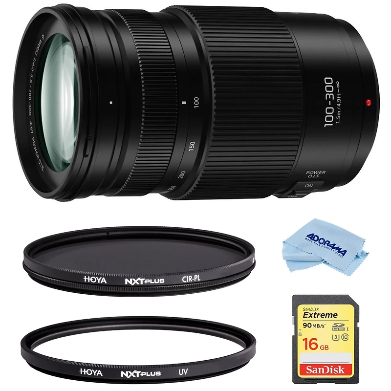 Panasonic Lumix G Ii Vario 100-300mm f/4.0-5.6 Lens, Mirrorless Micro Four Thirds, Power O.i.s. Bundle Hoya Nxt Plus 58mm 10-Layer Hmc Multi-Coated Ci