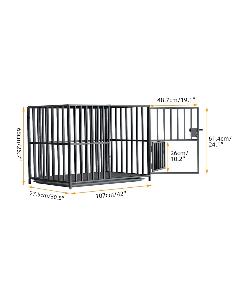 Bingopaw Stackable Large Dog Cage with Casters and Tray