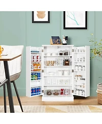 Vertical 5-Drawer Mobile Chest with Door and 5 Casters – Modern Storage Cabinet for Bedroom or Office