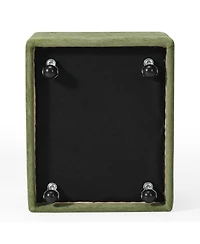 Modern Upholstered Chenille Armless Dining Chairs With Casters (Set of