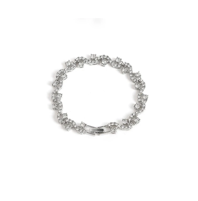 Sohi Women's Floral Stone Statement Bracelet