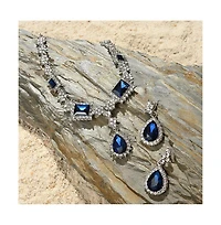Sohi Women's Silver Plated Designer Stone Jewellery Set