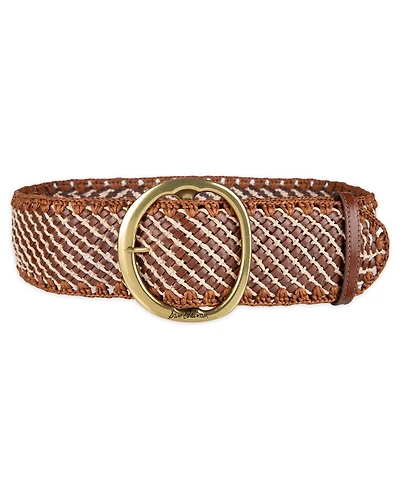 Sam Edelman Women's Raffia and Leather Woven Belt
