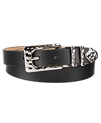 Sam Edelman Women's Hammered Metal Casual Leather Belt