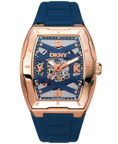 Dkny Men's Urban Automatic Dark Blue Silicone Strap Watch, 51mm
