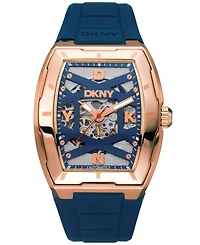 Dkny Men's Urban Automatic Dark Blue Silicone Strap Watch, 51mm
