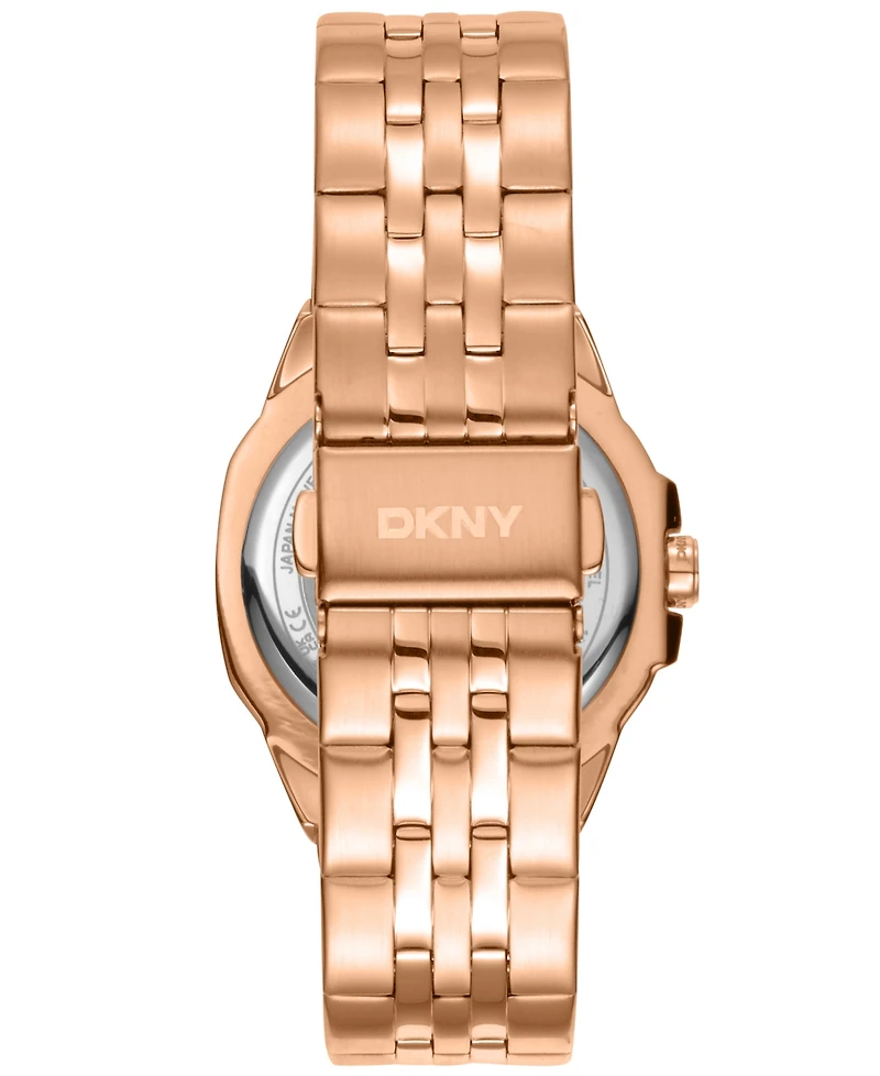 Dkny Women's Brooklyn Midi Rose Gold-Tone Stainless Steel Bracelet Watch, 34mm