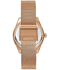 Dkny Women's Astoria Logo Rose Gold-Tone Stainless Steel Bracelet Watch, 34mm