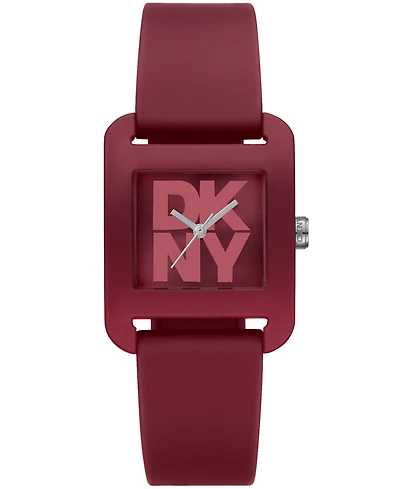 Dkny Women's City Sport Dark Red Silicone Strap Watch, 37mm
