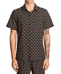 Paisley & Gray Men's Gilby Slim Fit Short Sleeve Printed Button-Front Swim Shirt