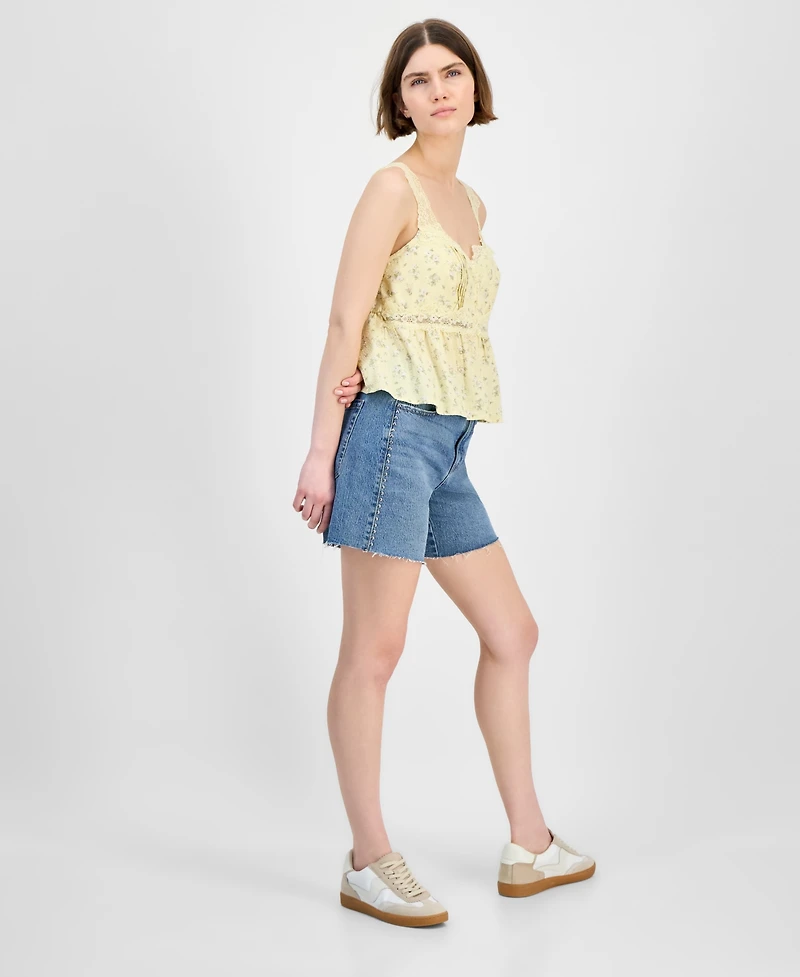 And Now This Women's Lace-Trim Floral Peplum Top, Exclusvely at Macy's