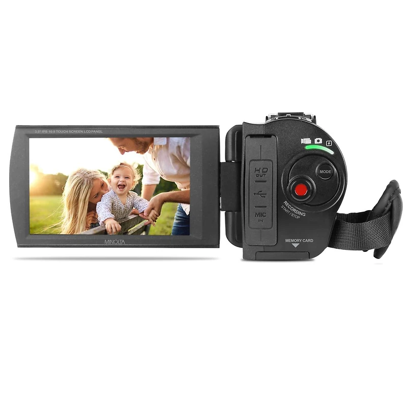 Minolta MN4K100Z 28MP 4K Ultra Hd 3.5" Touchscreen Night Vision Camcorder, Black