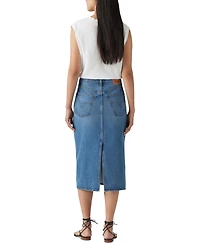 Levi's Women's Cotton High-Rise Back-Slit Denim Skirt